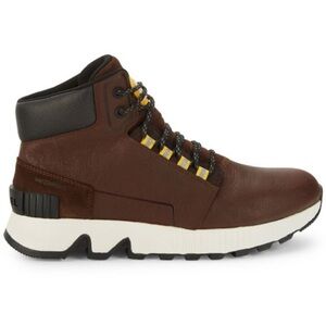 $220 Sorel Mac Hill Lite Brown black Leather ankle comfort winter Boots sz 9.5